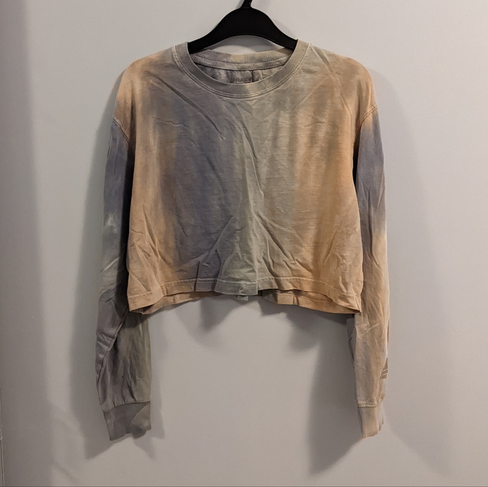 Praise cropped long sleeve tie dye